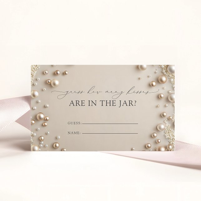 Diamonds and Pearls How Many Kisses Bridal Game Enclosure Card (Creator Uploaded)