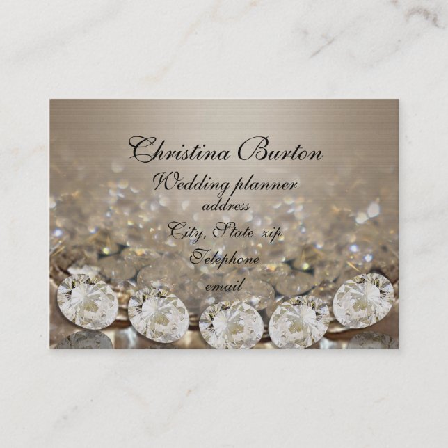 Diamonds and satin business cards (Front)