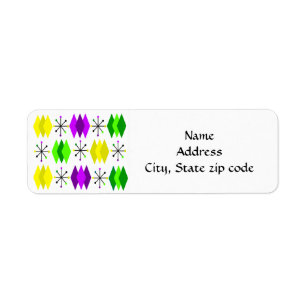Diamonds and Starbursts Return Address Label