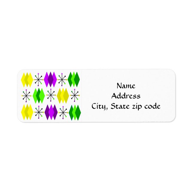 Diamonds and Starbursts Return Address Label (Front)