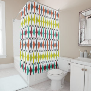 Diamonds and Starbursts Shower Curtain