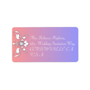 Diamonds and White Elegance Wedding Label