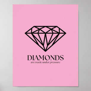 Diamonds Are Made Under Pressure Inspiration Quote Poster
