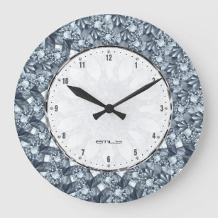Diamonds Bling For A Queen Or A King Large Clock