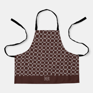 Diamonds Cream Chocolate Minimal Pattern Apron