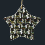 Diamonds, elegant vintage gemstones  ceramic ornament<br><div class="desc">Old Hollywood glitz and glamour -elegant diamonds,  gemstone pattern.
A great gift idea for the Christmas holiday,  birthdays or just because she wonderful! 
- Give this modern,  fabulous,  trendy,  modern,  fun,  glittering glamorous luggage tag to your favorite person!
The text can be changed using the customize/ personalize  tab.</div>