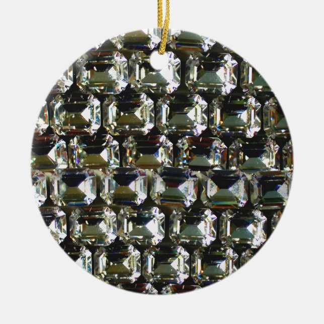 Diamonds, elegant vintage gemstones  ceramic tree decoration (Front)