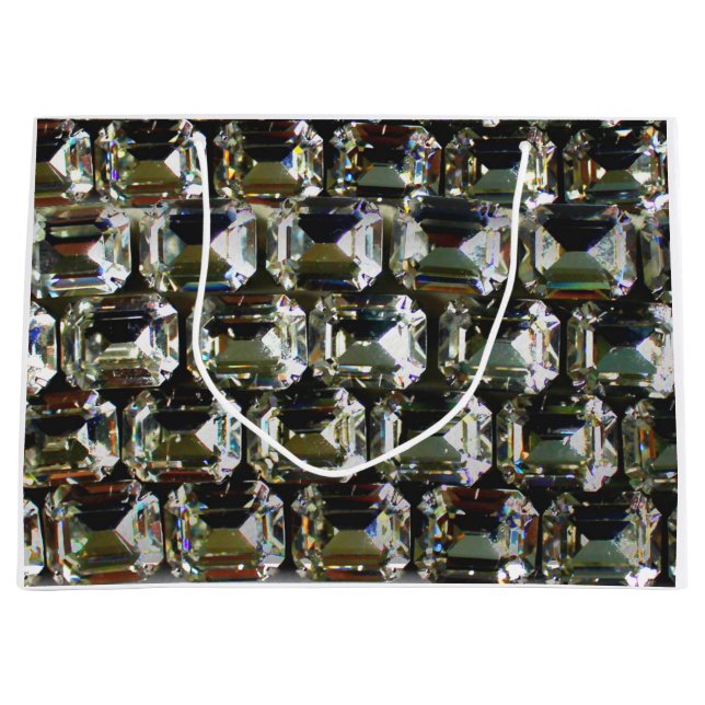 Diamonds, elegant vintage gemstones  large gift bag (Front)