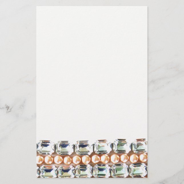 Diamonds, elegant vintage gemstones  stationery (Front)
