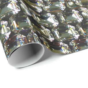 Diamonds, elegant vintage gemstones  wrapping paper