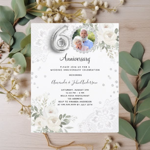 Diamonds florals 60th wedding invitation