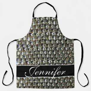 Diamonds, gemstone jewellery pattern  apron