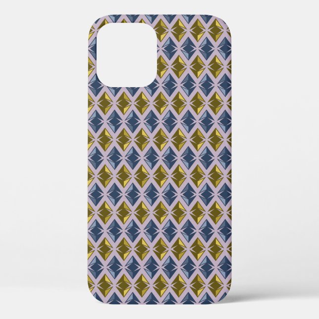 DIAMONDS Geometric Golden blue Case-Mate iPhone Case (Back)