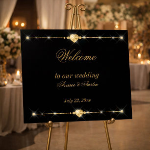 Diamonds Gold and Glitter Wedding Poster