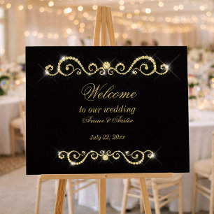 Diamonds Gold and Glitter Wedding Poster