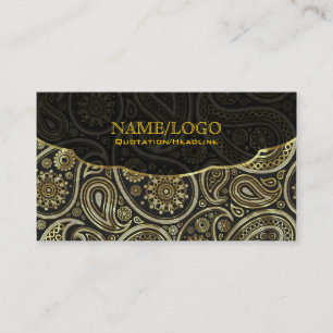 Diamonds & Gold Retro Paisley Pattern Business Card