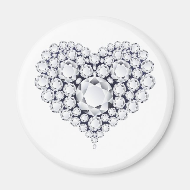 Diamonds Heart Gems Magnet (Front)