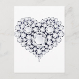 Diamonds Heart Gems Postcard