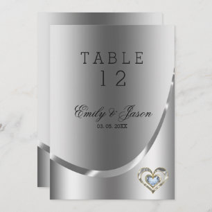 Diamonds Heart Over Silver Background Invitation