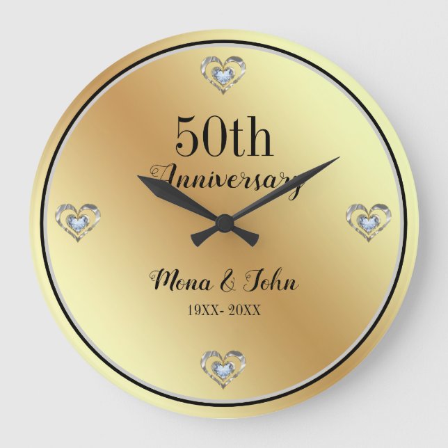 Diamonds Hearts Large Clock (Front)