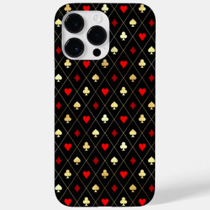 Diamonds Hearts Spades Clubs Playing Cards Pattern Case-Mate iPhone 14 Pro Max Case