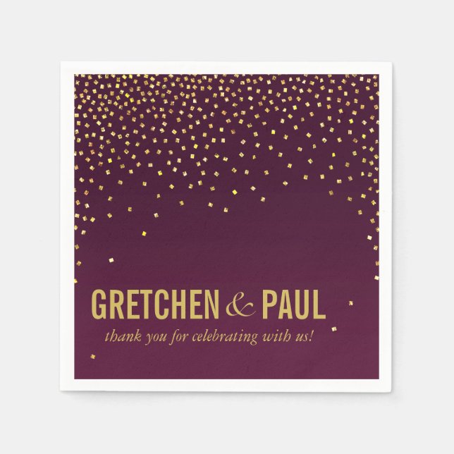 Diamonds in the Sky Cocktail Party | aubergine Napkin (Front)