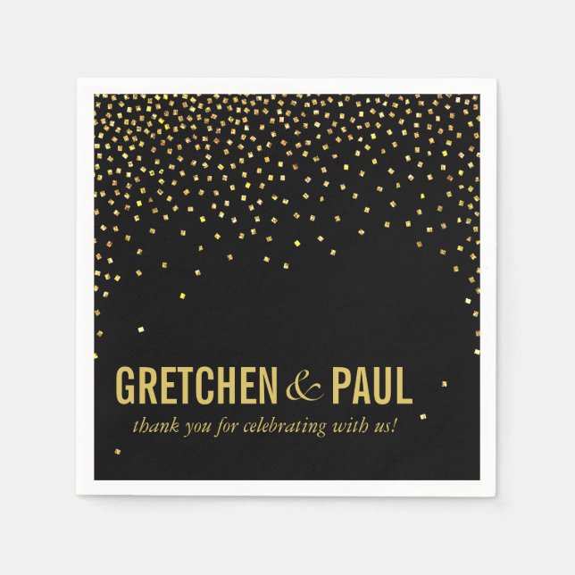 Diamonds in the Sky Cocktail Party | black Napkin (Front)