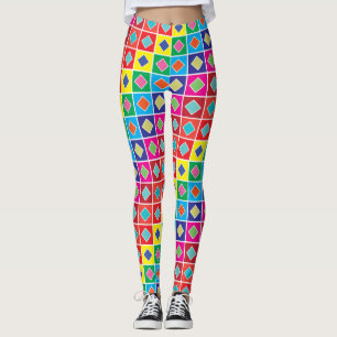 diamonds into the square colour swatches leggings
