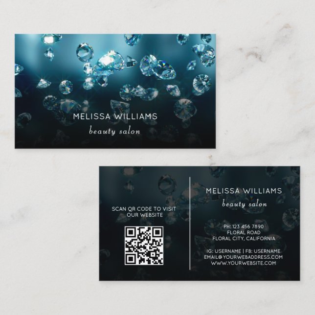  Diamonds Jeweler Jewelry Store Business Card (Front/Back)