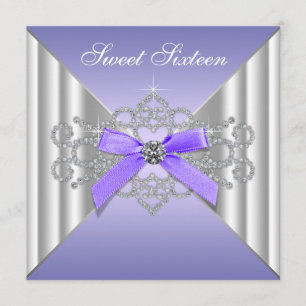Diamonds Lavender Sweet 16 Birthday Party Invitation