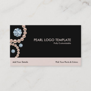 Diamonds Logo Rhinestones & Pearls Business Card