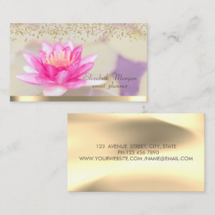  Diamonds Lotus Gold Elegant Business Card