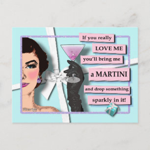 Diamonds & Martinis POST CARD