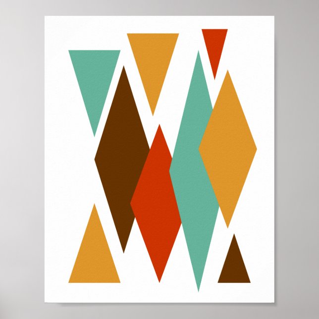 Diamonds Mid Century Modern Styled Poster (Front)