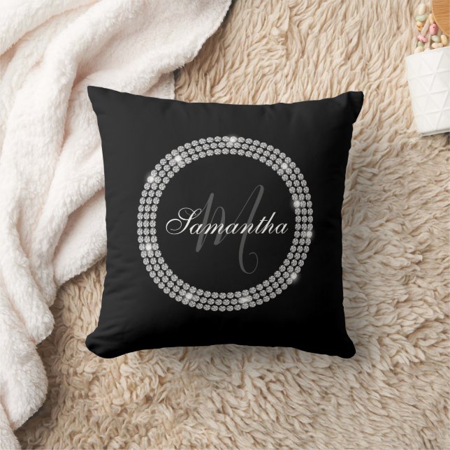 Diamonds Monogram Cushion (Blanket)