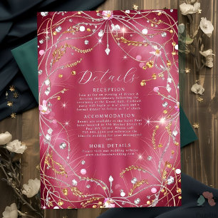 Diamonds of Love Pink Wedding Enclosure Card