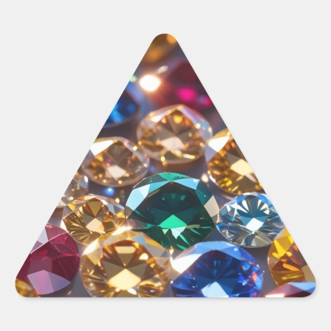 Diamonds Of Many Colors Triangle Sticker (Front)