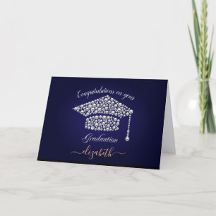 Diamonds on Blue Graduation Congratulations Card