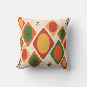 Diamonds Ovals Starbursts Multicolored Cushion