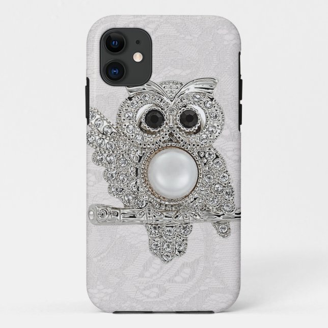 Diamonds Owl & Paisley Lace printed IMAGE Case-Mate iPhone Case (Back)