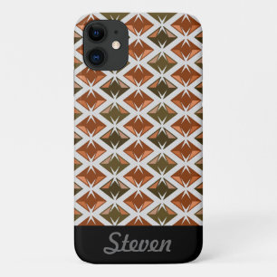 Diamonds Pattern Geometric Red Gems any Name iPhone 11 Case