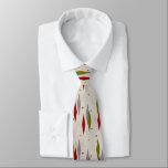 Diamonds Pattern Mid-Century Style Tie<br><div class="desc">Mid-Century Modern Tie for Men,  in colours of red,  green and grey on a light cream background.</div>