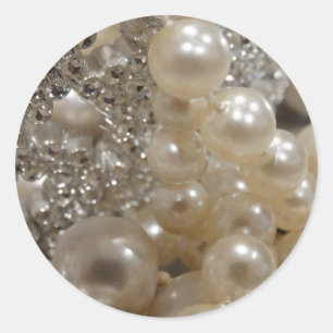 Diamonds & Pearls Classic Round Sticker