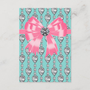 Diamonds Pink Teal Blue Party RSVP