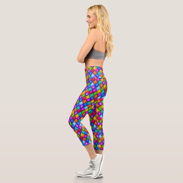 Diamonds Pop Fashion Capris Leggings (Left)