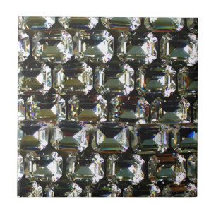 Diamonds rhinestones elegant gemstones pattern ceramic tile