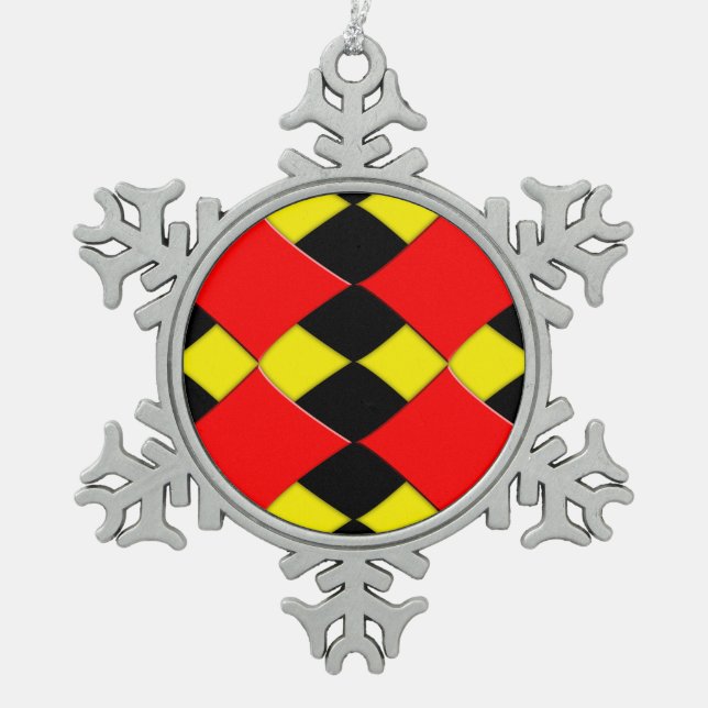 Diamonds Snowflake Pewter Christmas Ornament (Front)
