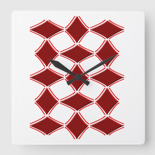 Diamonds Square Wall Clock (Front)