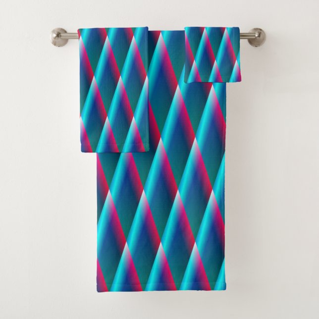 Diamonds Teal Bath Towel Set (Insitu)