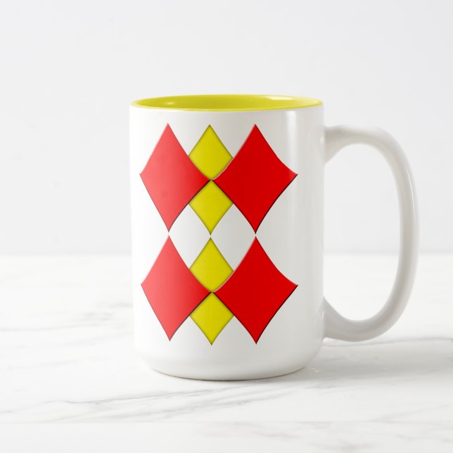 Diamonds Two-Tone Coffee Mug (Right)